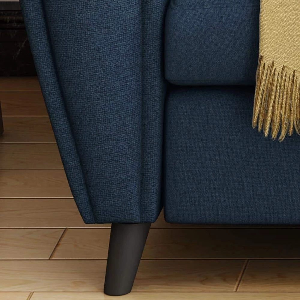 78.5 in. Navy Blue Polyester 3-Seater Lawson Sofa with Round Arms by Noble House - Image 7