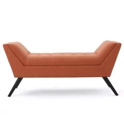 Demi Orange Bench Upholstered (23.50 in. x 52 in. x 19.50 in.) by Noble House