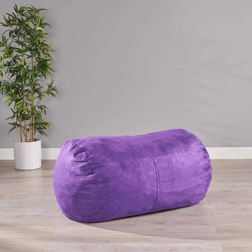 4 ft. Purple Polyester Bean Bag by Noble House - Image 12