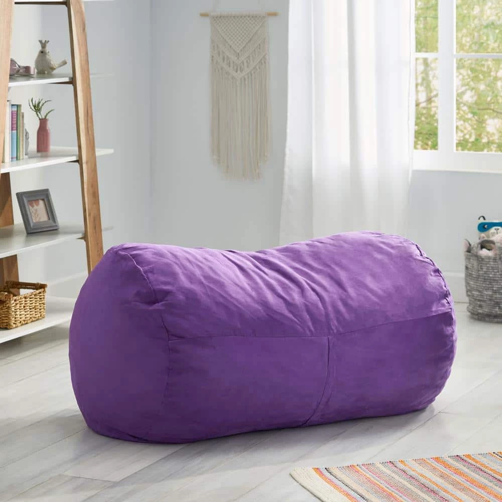 4 ft. Purple Polyester Bean Bag by Noble House - Image 2