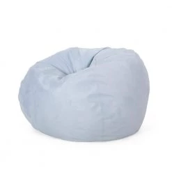 Nick Blue Bean Bag 42.00 in. x 52.00 in. x 52.00 in. by Noble House