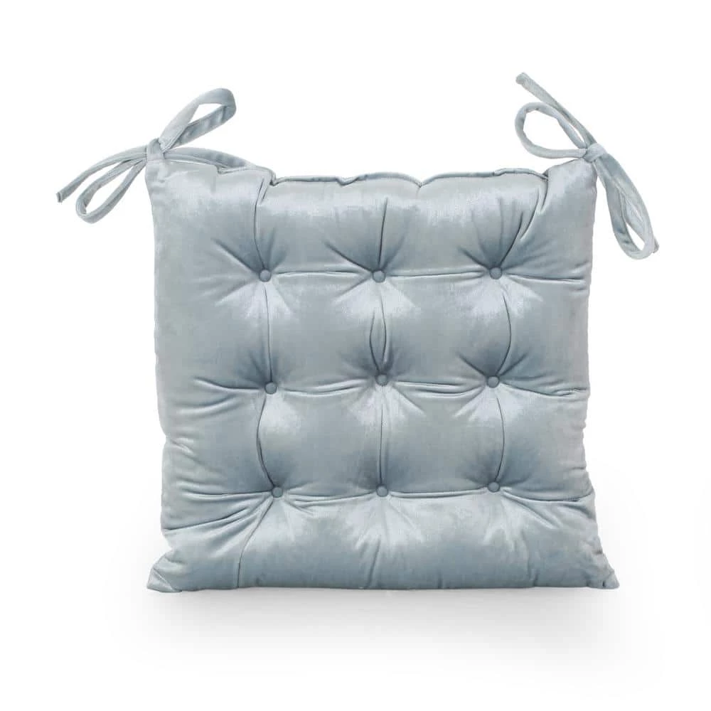 Foxhall Seafoam Blue Tufted Dining Chair Pad by Noble House