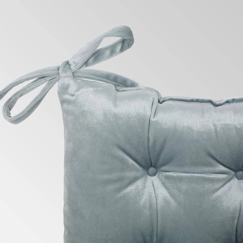 Foxhall Seafoam Blue Tufted Dining Chair Pad (Set of 2) by Noble House - Image 3