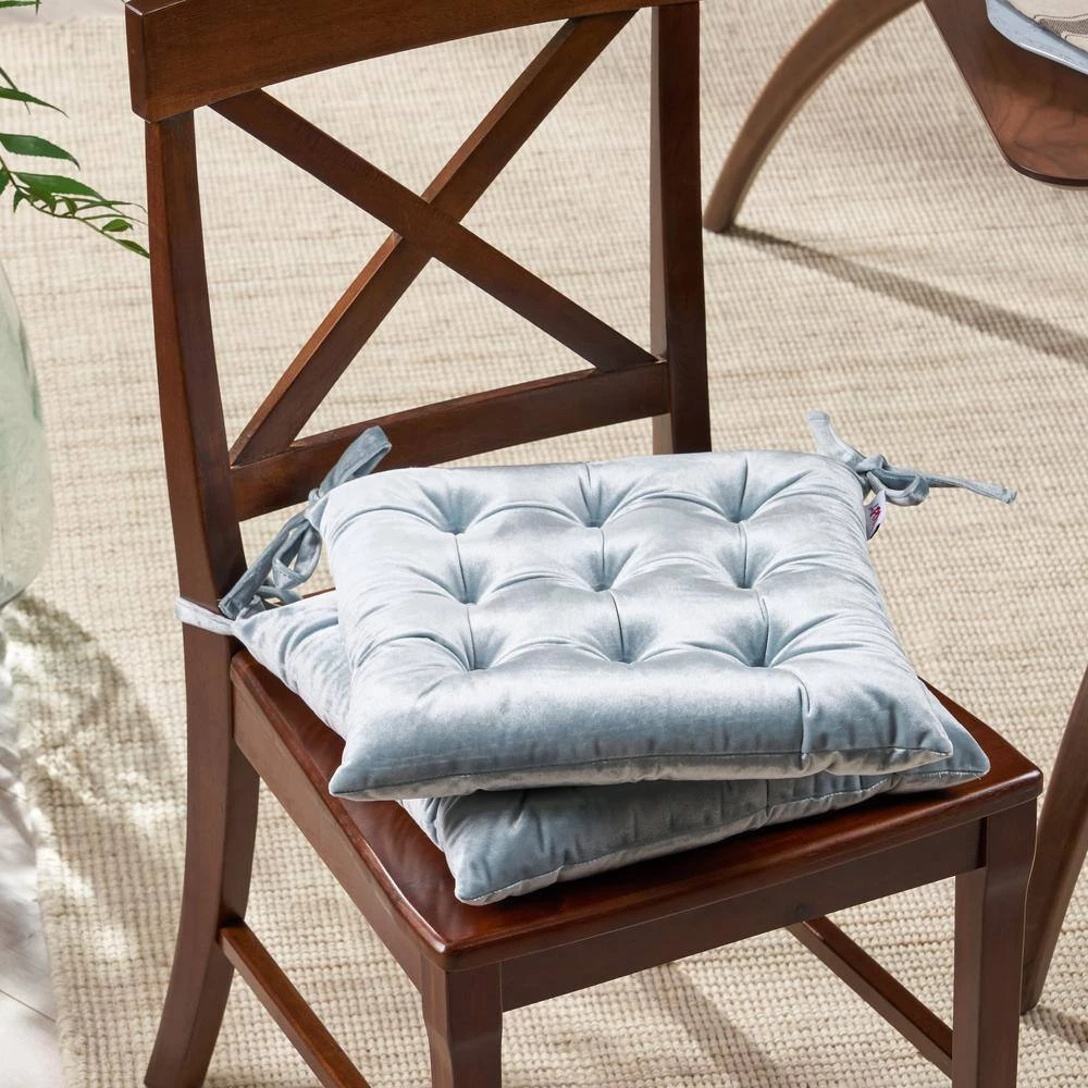 Foxhall Seafoam Blue Tufted Dining Chair Pad (Set of 2) by Noble House - Image 5