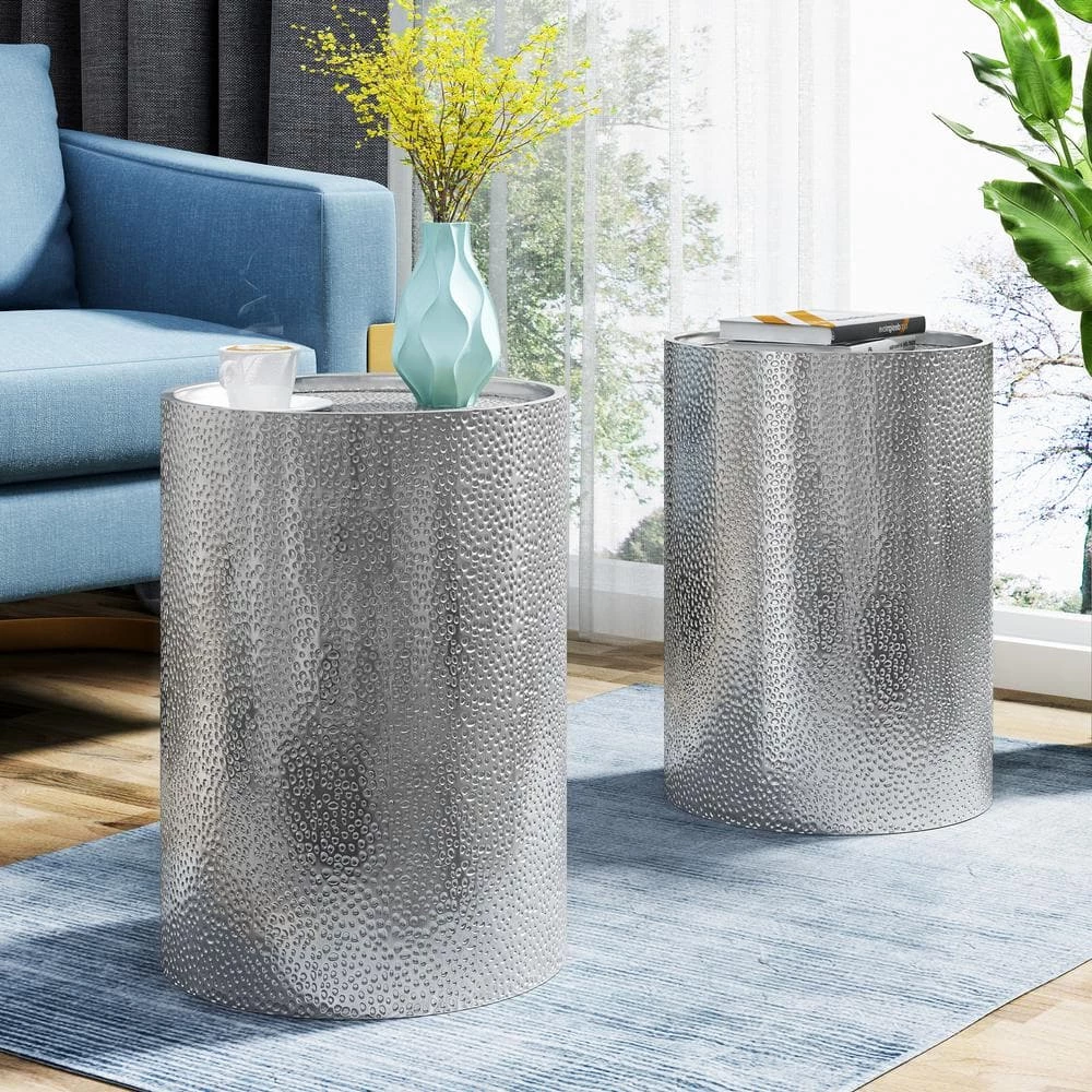 Brookhaven Silver Accent Table Set (Set of 2) by Noble House - Image 9