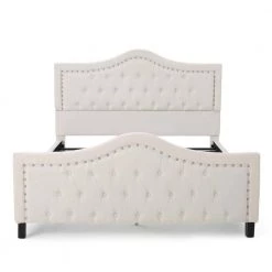 Sky Gray Fully Upholstered Queen Bed Set by Noble House