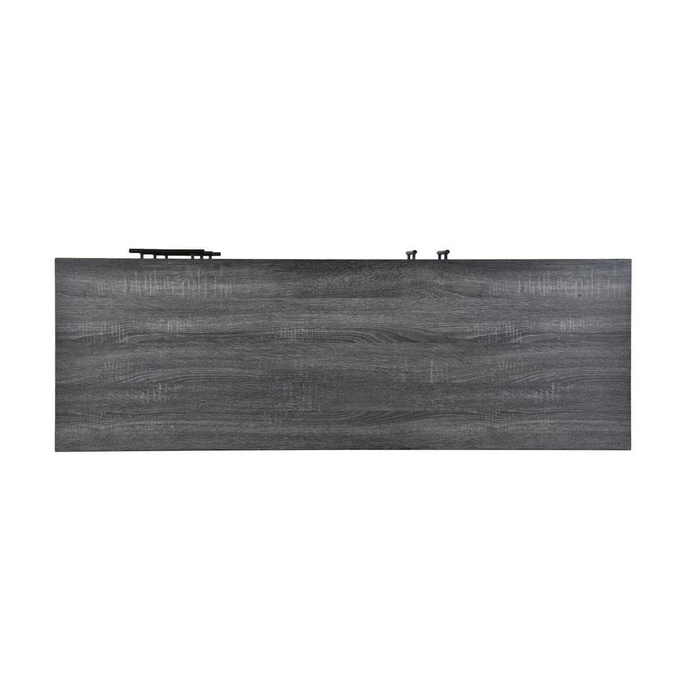 Platter Somona Gray Oak with Gray Oak and Matte Black Sideboard with 2-Doors by Noble House - Image 6