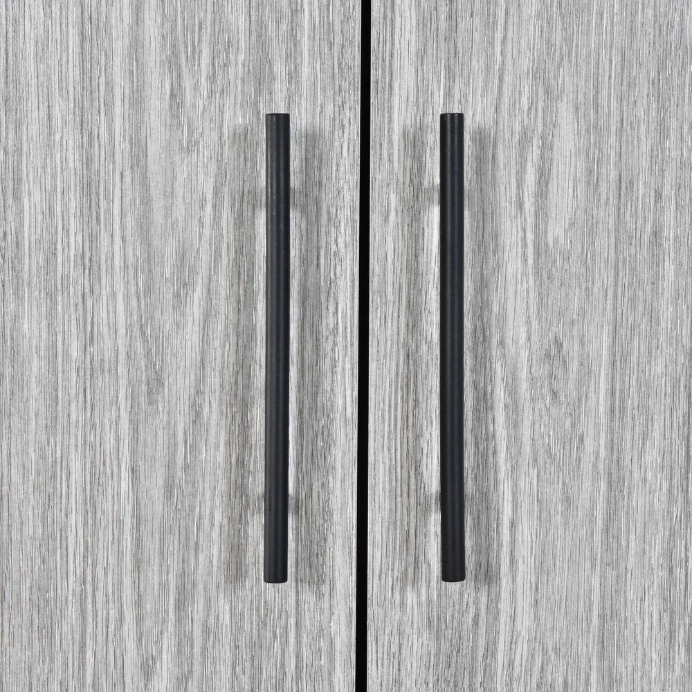 Platter Somona Gray Oak with Gray Oak and Matte Black Sideboard with 2-Doors by Noble House - Image 4