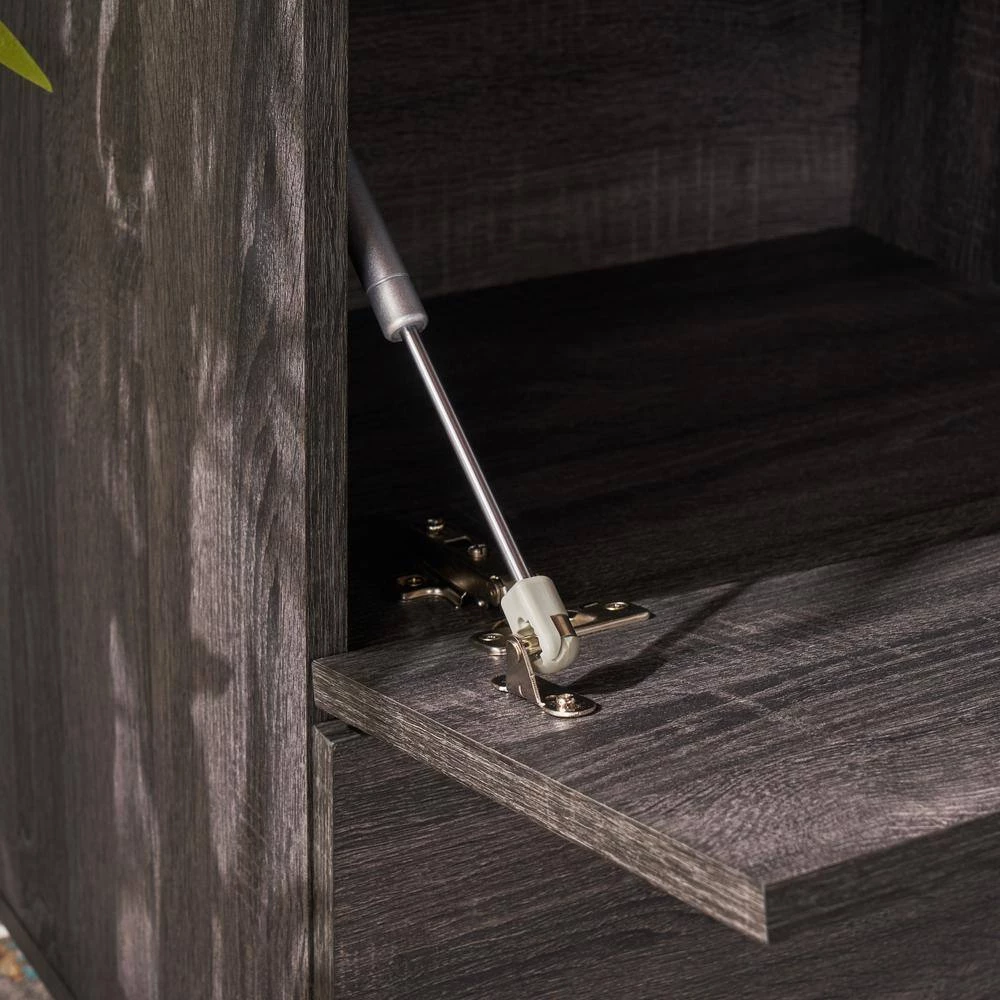 Amelia Sonoma Grey Oak Bar and Wine Cabinet by Noble House - Image 5