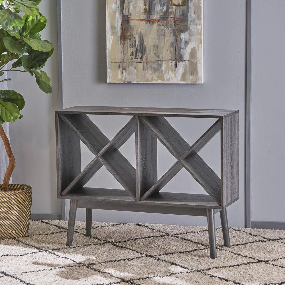 Birny Sonoma Grey Oak Wine Cabinet by Noble House - Image 4