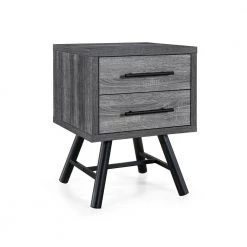 Burgoyne 2-Drawer Sonoma Grey Oak Nightstand 22.8 in. x 16.54 in. x 15.7 in. (Set of 2) by Noble House