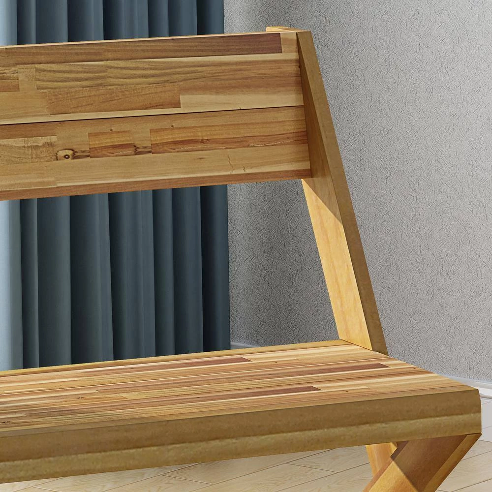 Esmeralda Teak Brown Acacia Wood Bench by Noble House - Image 4