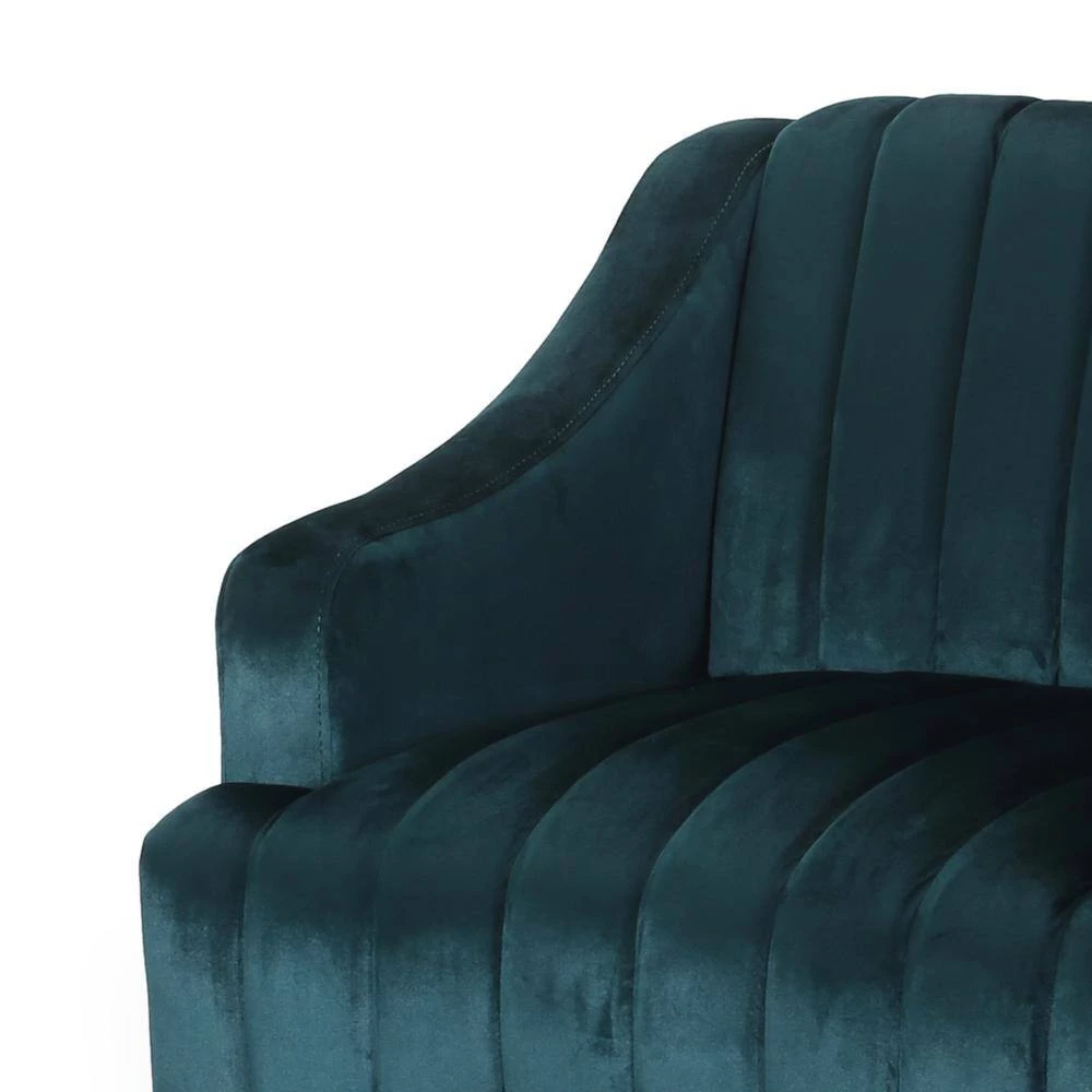 Carleson Teal Removable Cushions Club Chair by Noble House - Image 7
