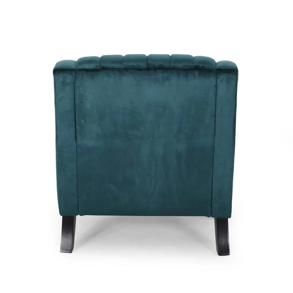 Carleson Teal Removable Cushions Club Chair by Noble House - Image 3