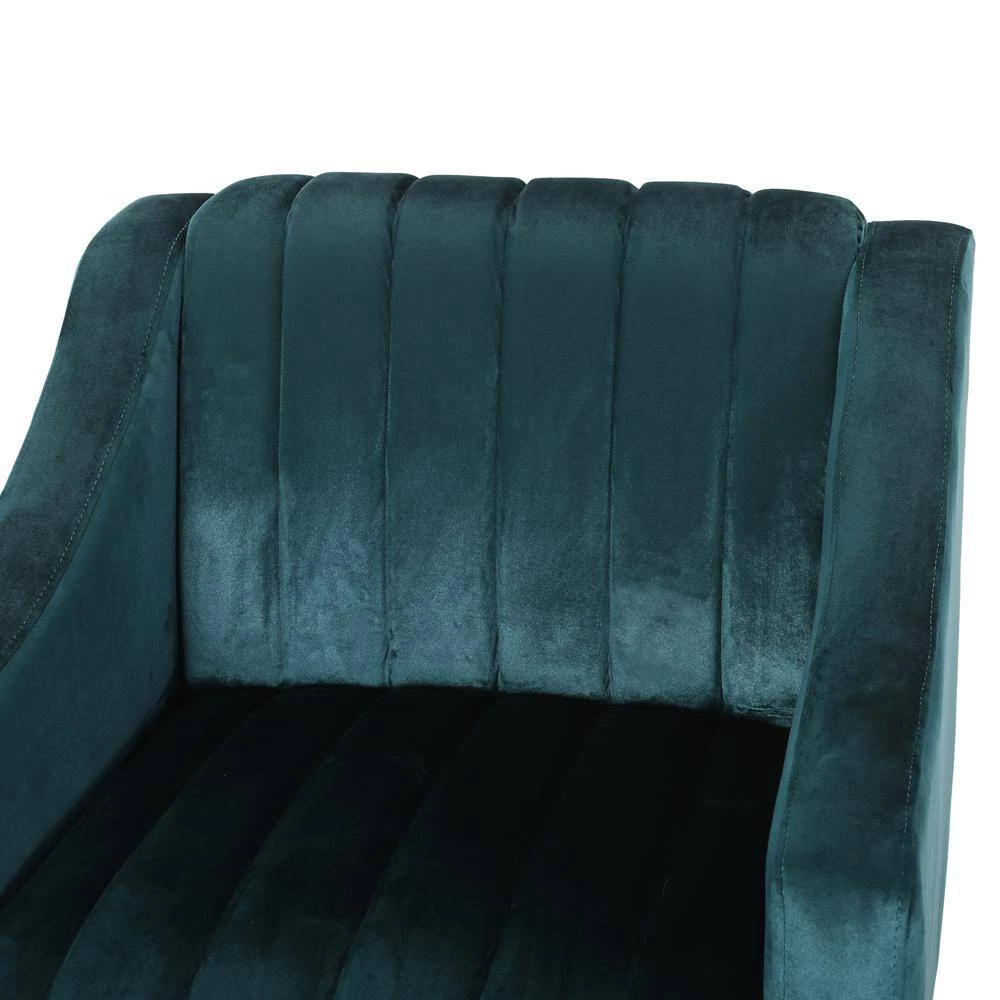 Carleson Teal Removable Cushions Club Chair by Noble House - Image 4