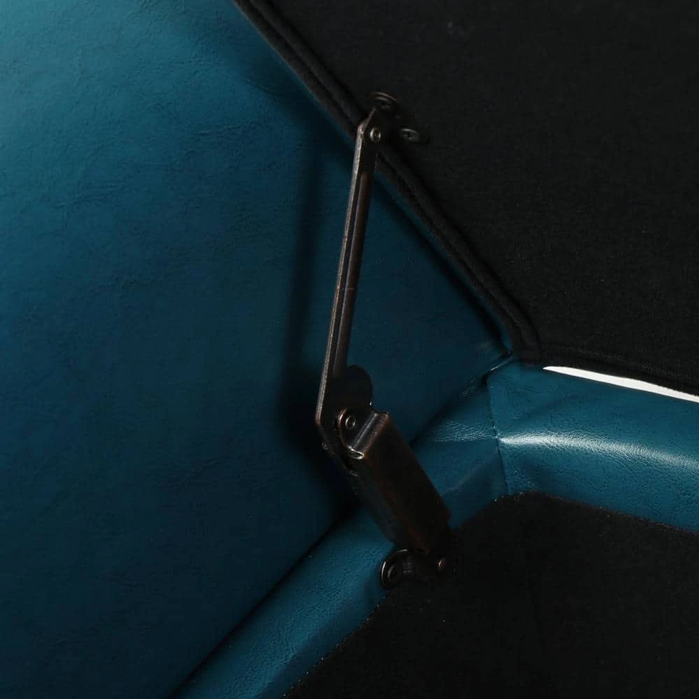 Hayes Teal PU Leather Armed Storage Bench by Noble House - Image 6