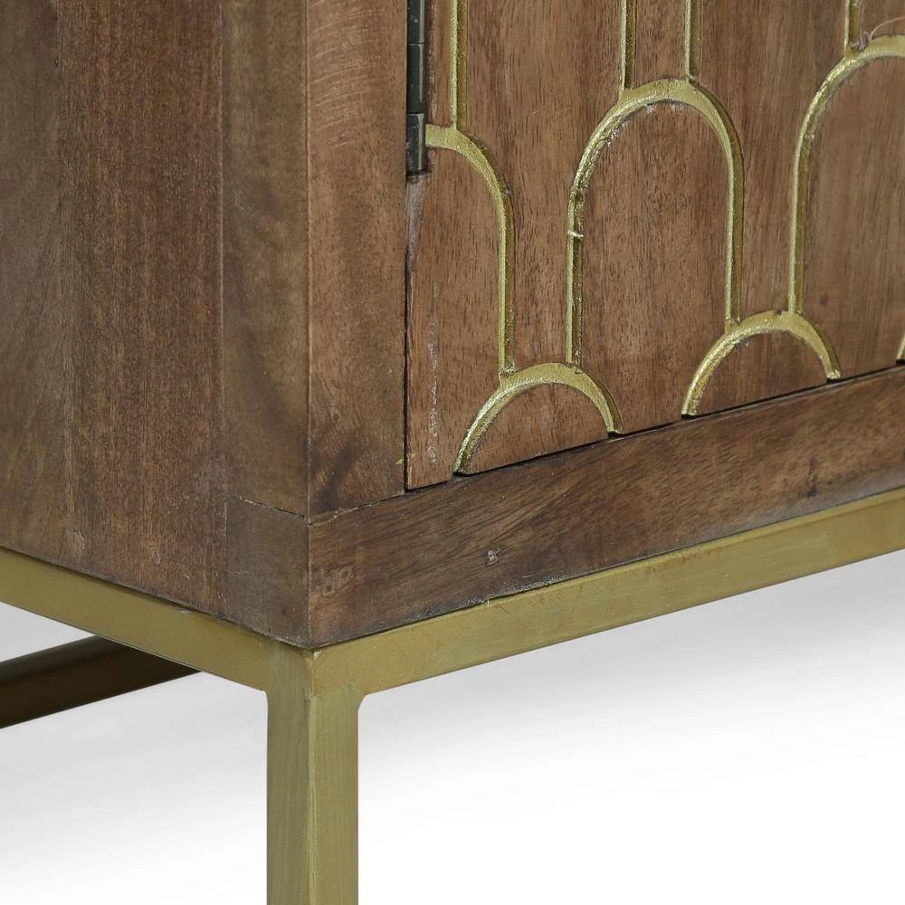 Reginald Walnut Cabinet with 2-Doors by Noble House - Image 5