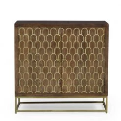 Reginald Walnut Cabinet with 2-Doors by Noble House