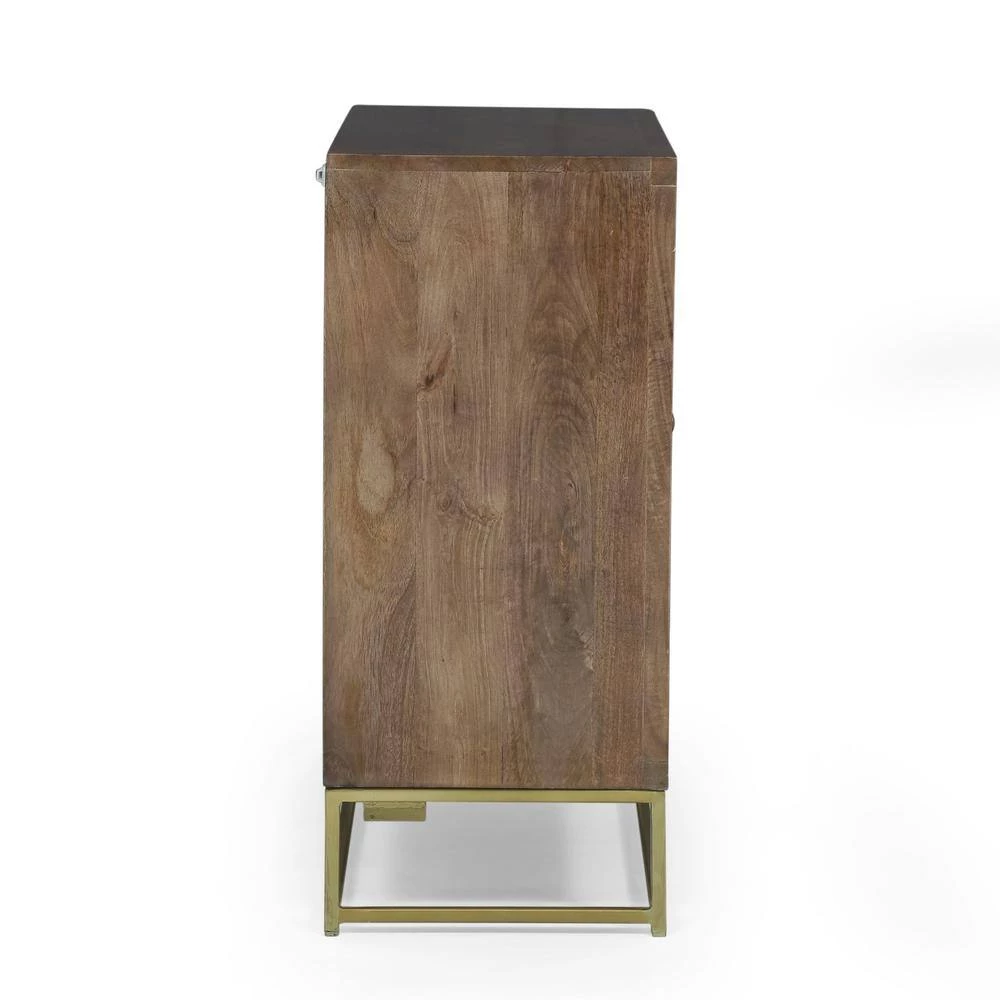 Reginald Walnut Cabinet with 2-Doors by Noble House - Image 2