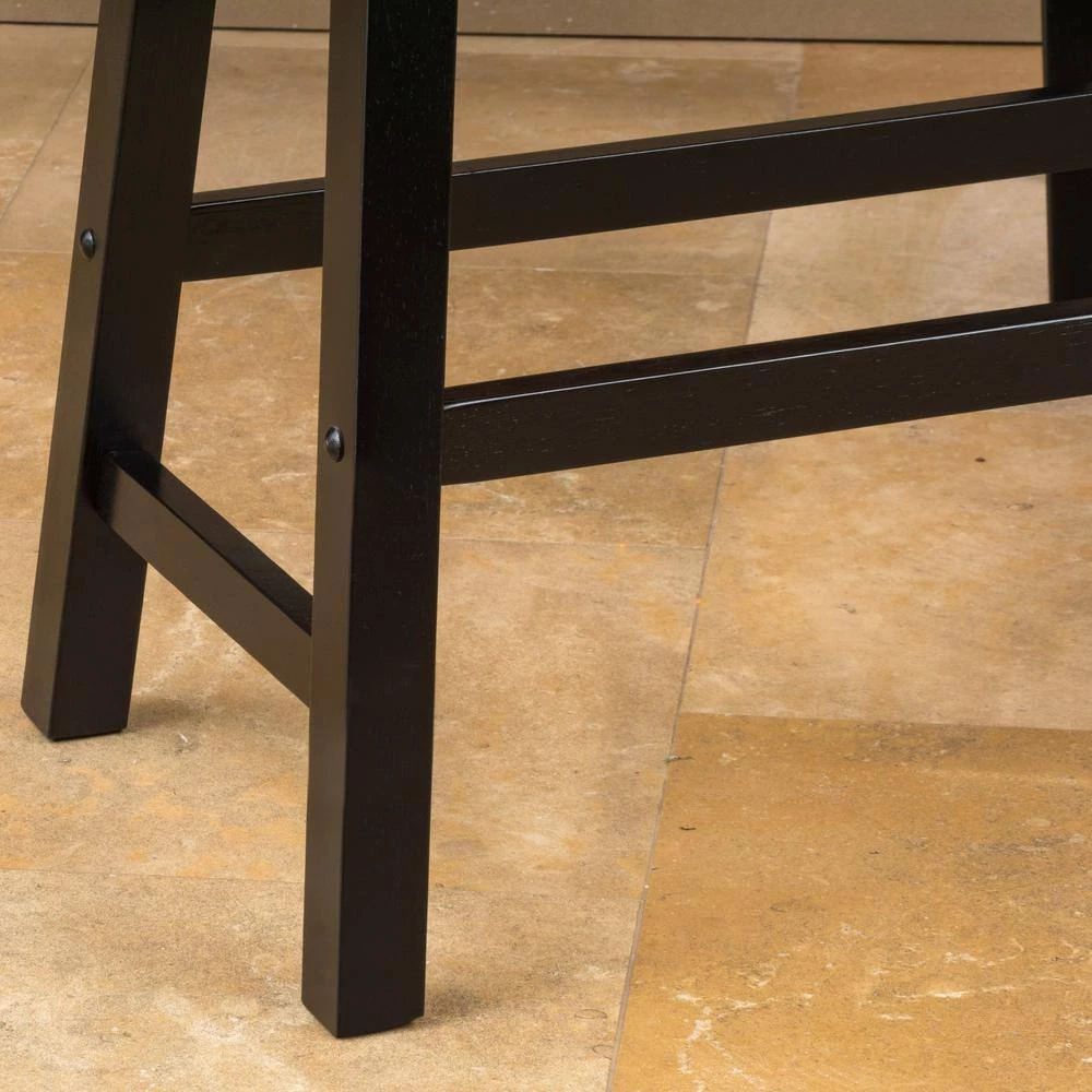 Pomeroy Walnut/Black 24 in. Saddle Bench by Noble House - Image 5