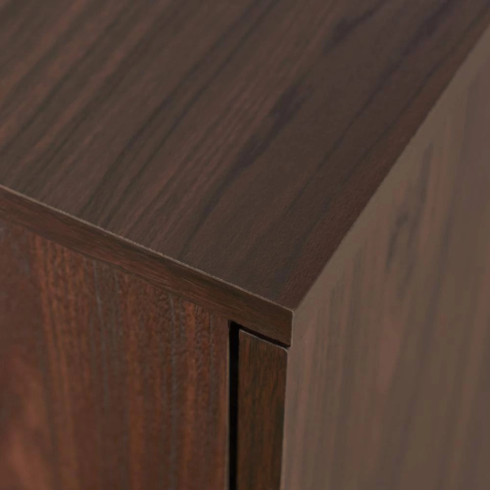 Lochner Walnut Bar and Wine Accent Cabinet with 1-Door by Noble House - Image 4