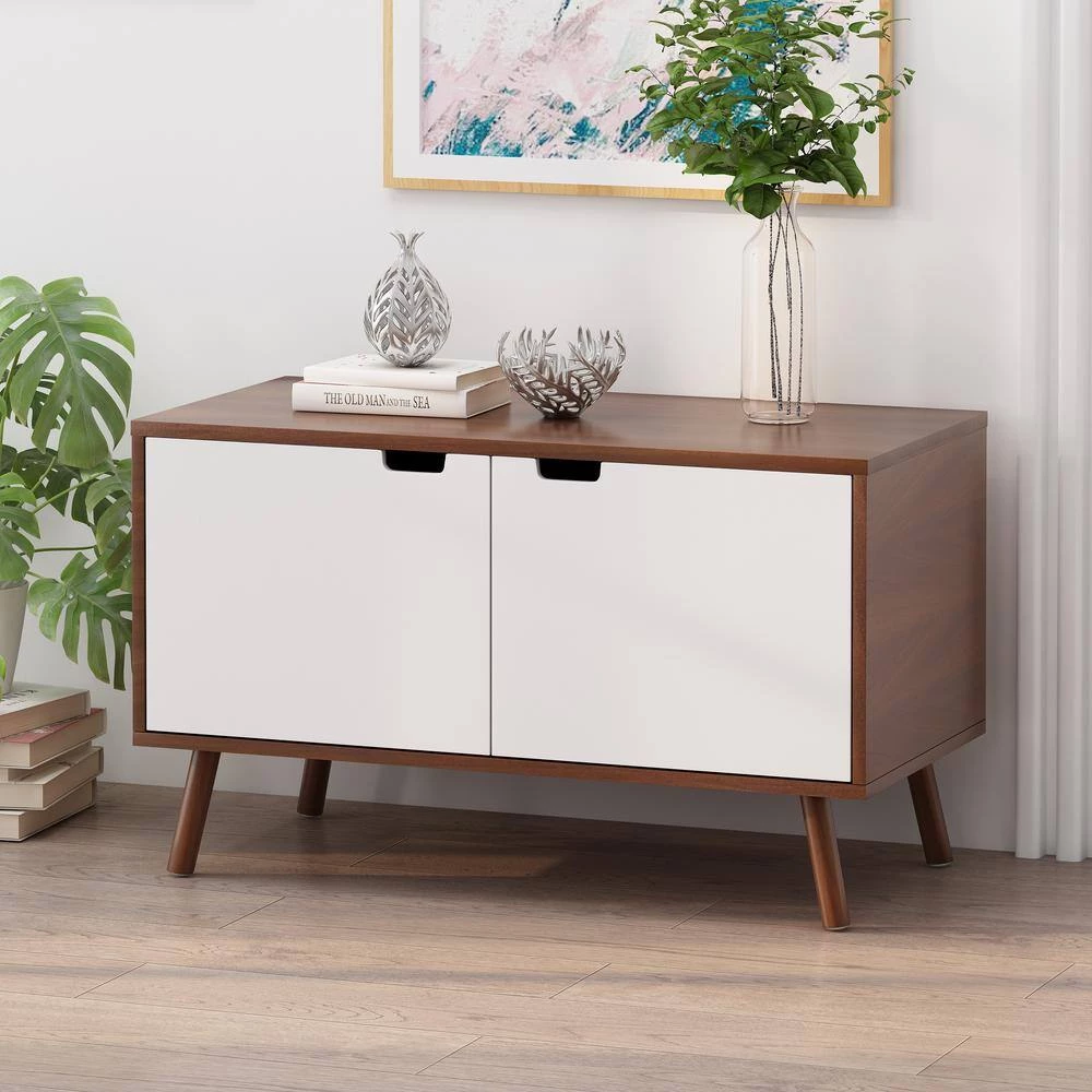 Pickfair Walnut Accent Cabinet with Doors by Noble House - Image 10