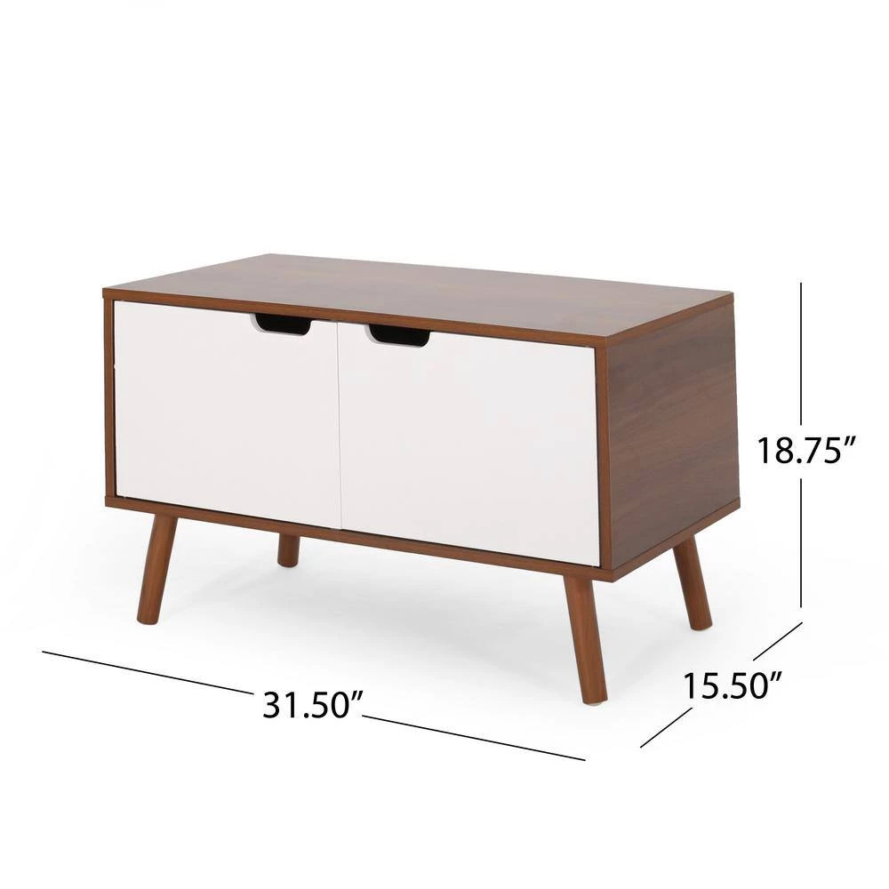 Pickfair Walnut Accent Cabinet with Doors by Noble House - Image 9
