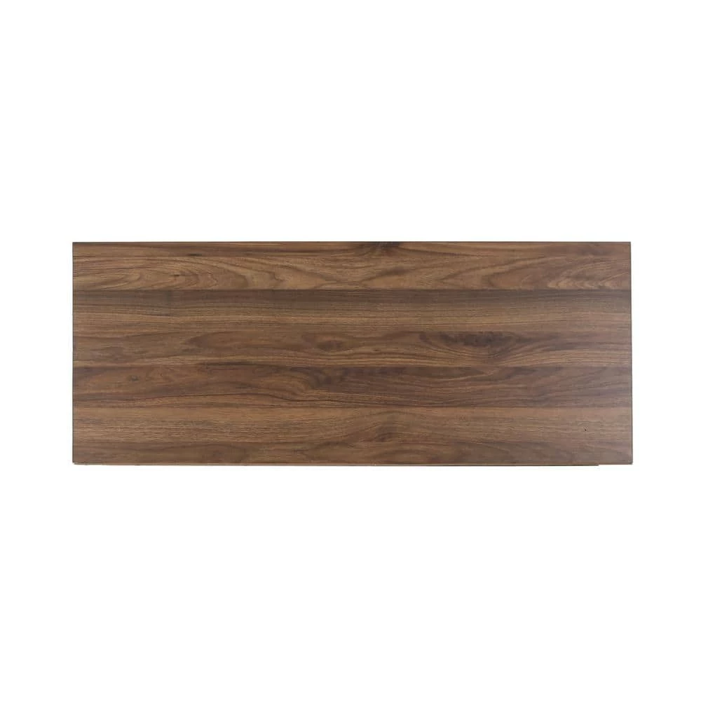 Frankford 64.5 in. Walnut Wood 4-Shelf Standard Bookcase with Drawers by Noble House - Image 4