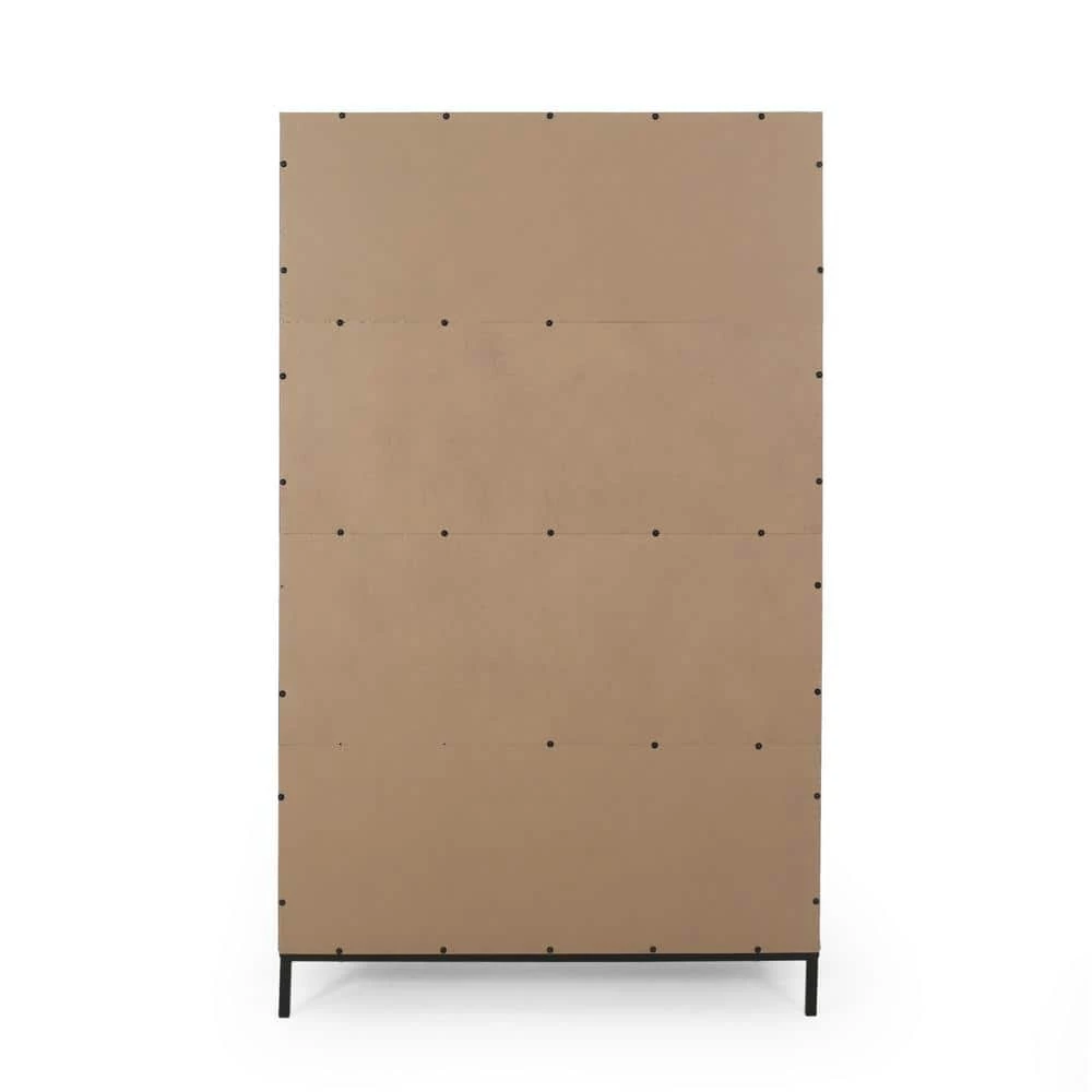 Frankford 64.5 in. Walnut Wood 4-Shelf Standard Bookcase with Drawers by Noble House - Image 10