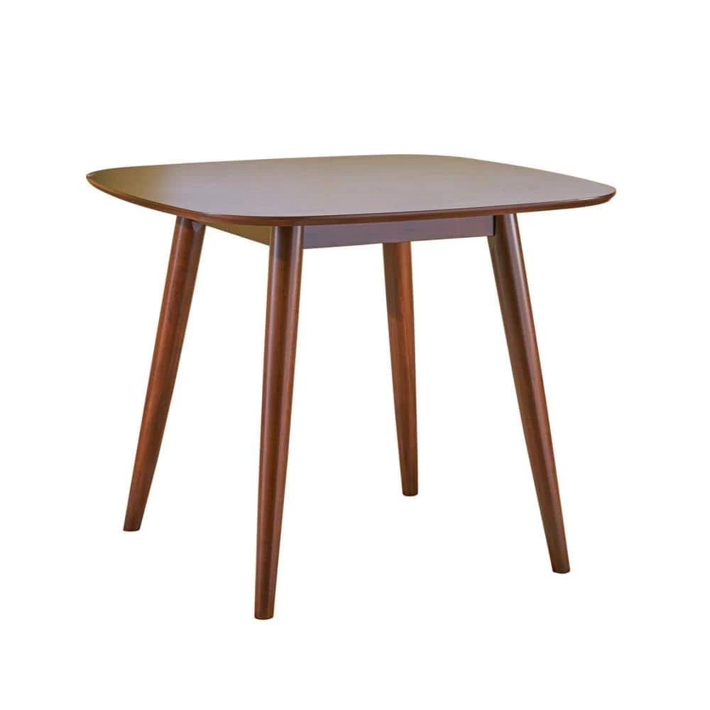 Wynonna Mid-Century Modern Square Walnut Faux Wood Dining Table by Noble House