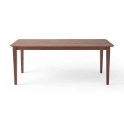 Dickinson 1-Piece Walnut Dining Table by Noble House