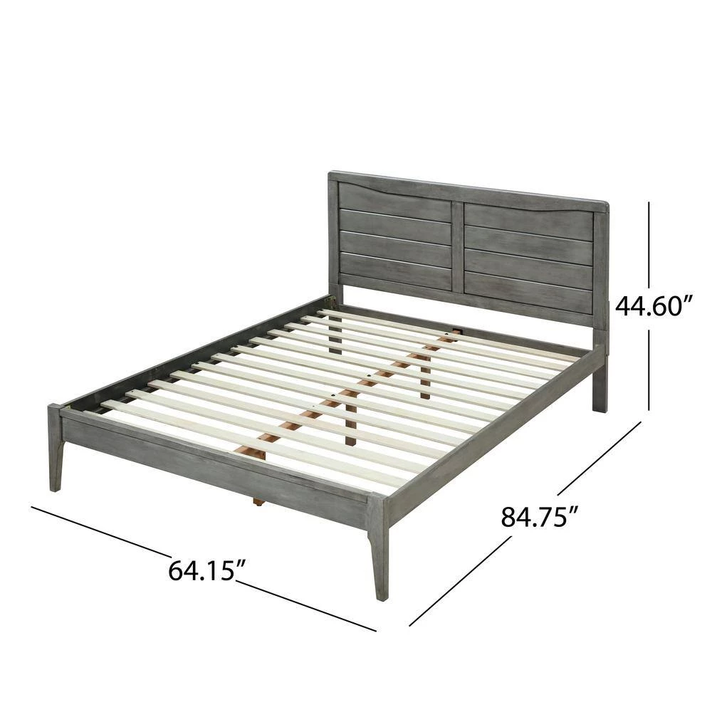 Darlin Rustic Grey Queen Bed Frame by Noble House - Image 5