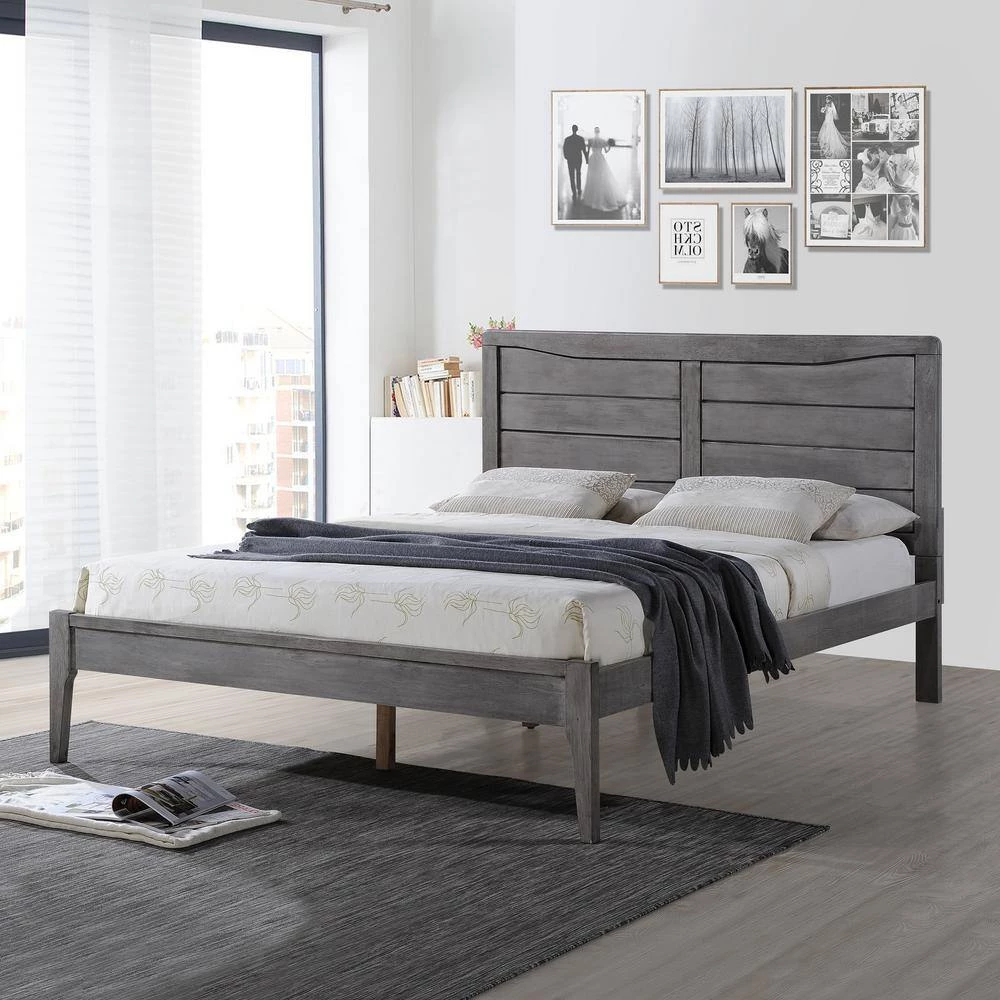 Darlin Rustic Grey Queen Bed Frame by Noble House - Image 8