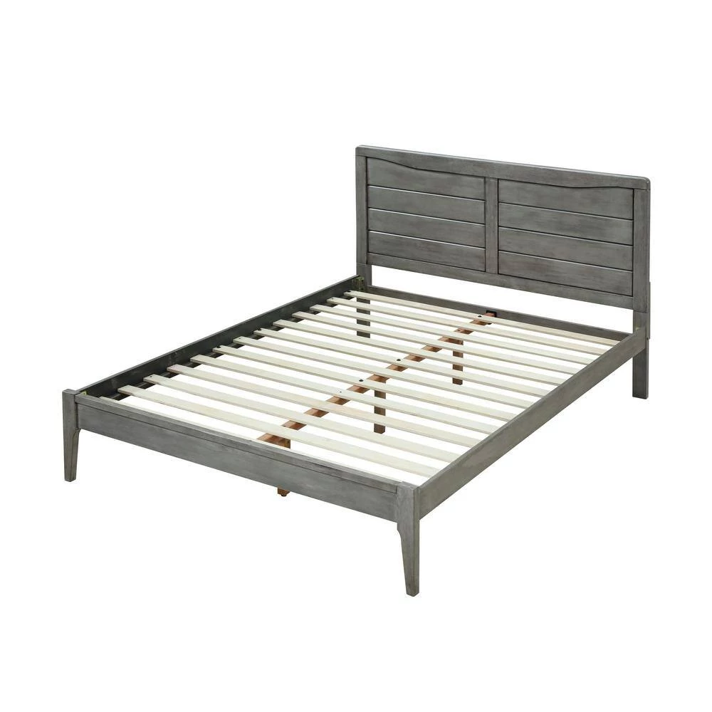 Darlin Rustic Grey Queen Bed Frame by Noble House - Image 6