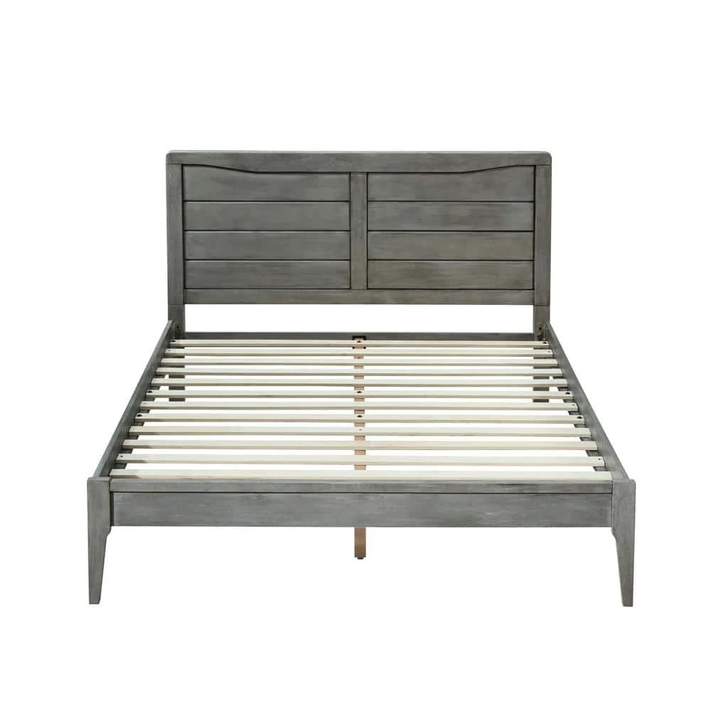 Darlin Rustic Grey Queen Bed Frame by Noble House