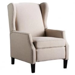 Wescott Wheat Polyester Recliner by Noble House