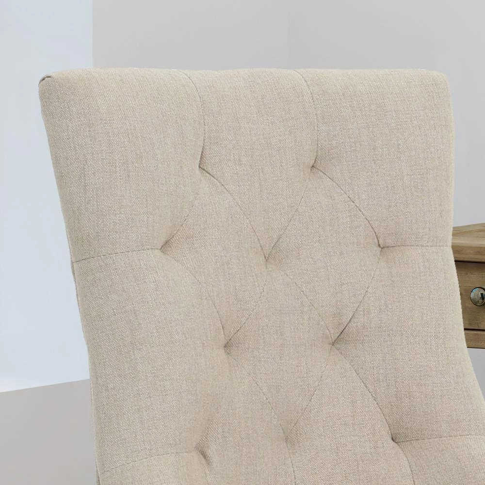 Americo Tufted Back Wheat Home Office Desk Chair by Noble House - Image 3