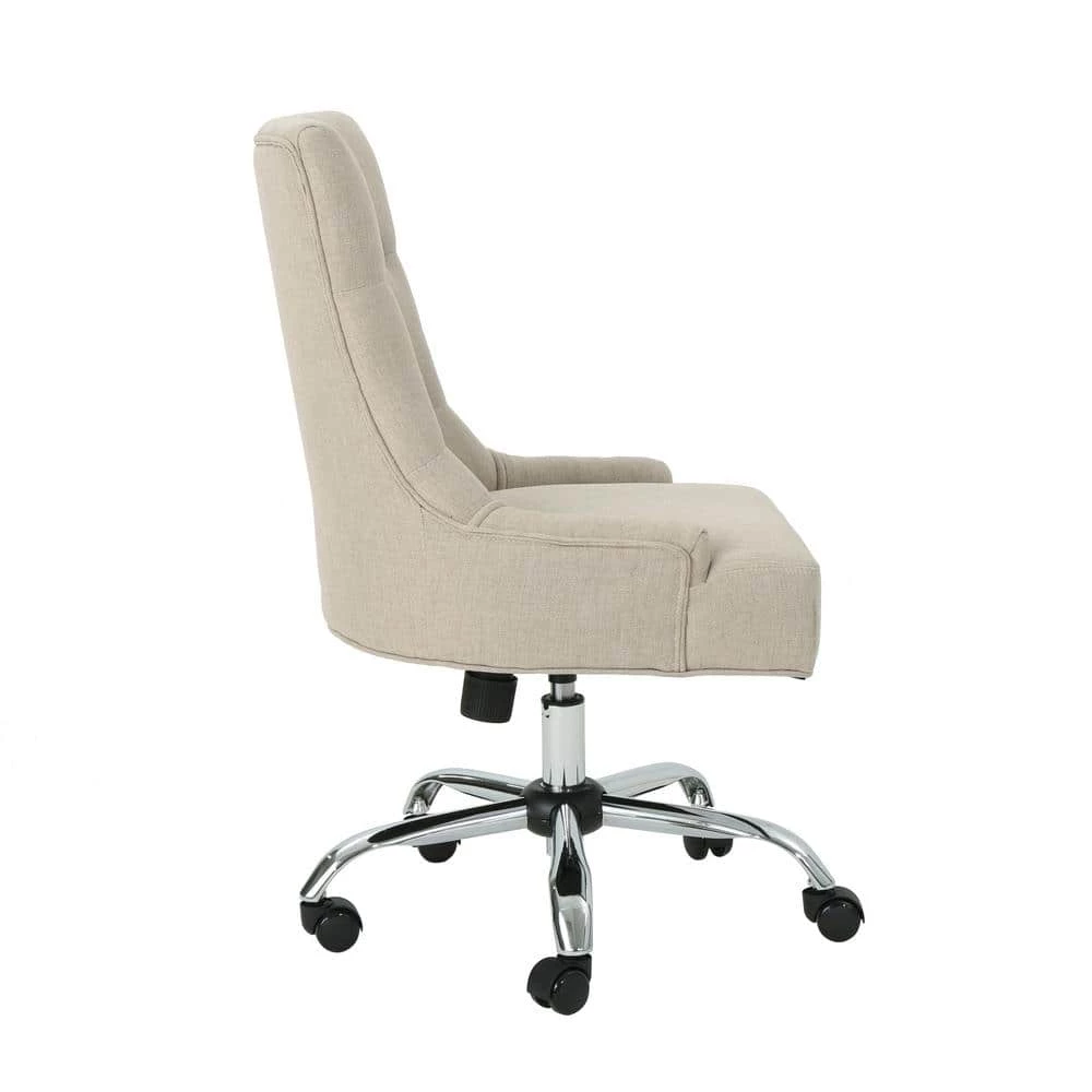 Americo Tufted Back Wheat Home Office Desk Chair by Noble House - Image 7