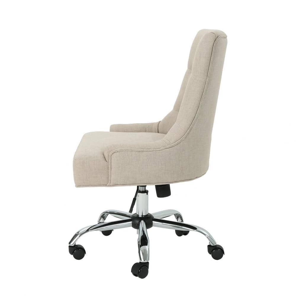 Americo Tufted Back Wheat Home Office Desk Chair by Noble House - Image 5