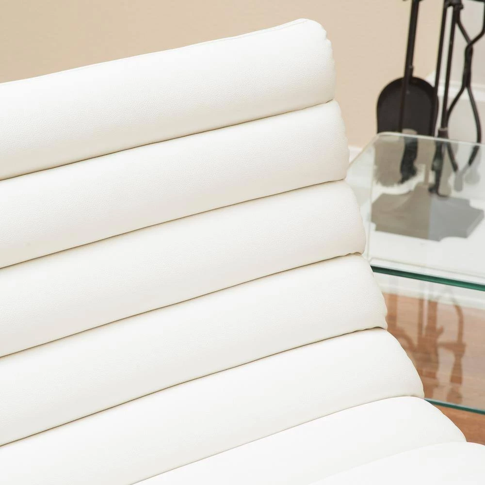 Parisian White Leather Sofa Chair by Noble House - Image 6