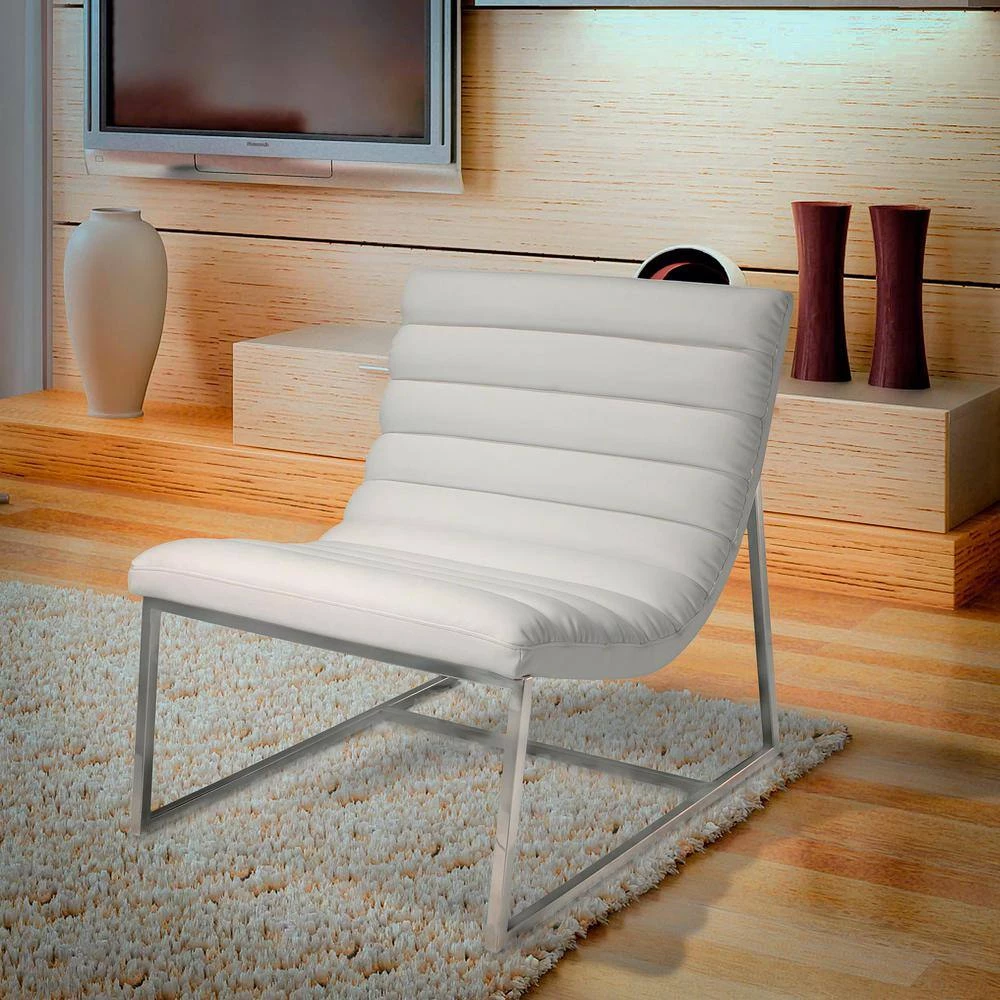 Parisian White Leather Sofa Chair by Noble House - Image 10