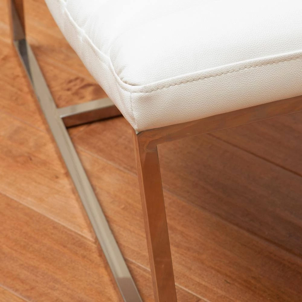 Parisian White Leather Sofa Chair by Noble House - Image 7