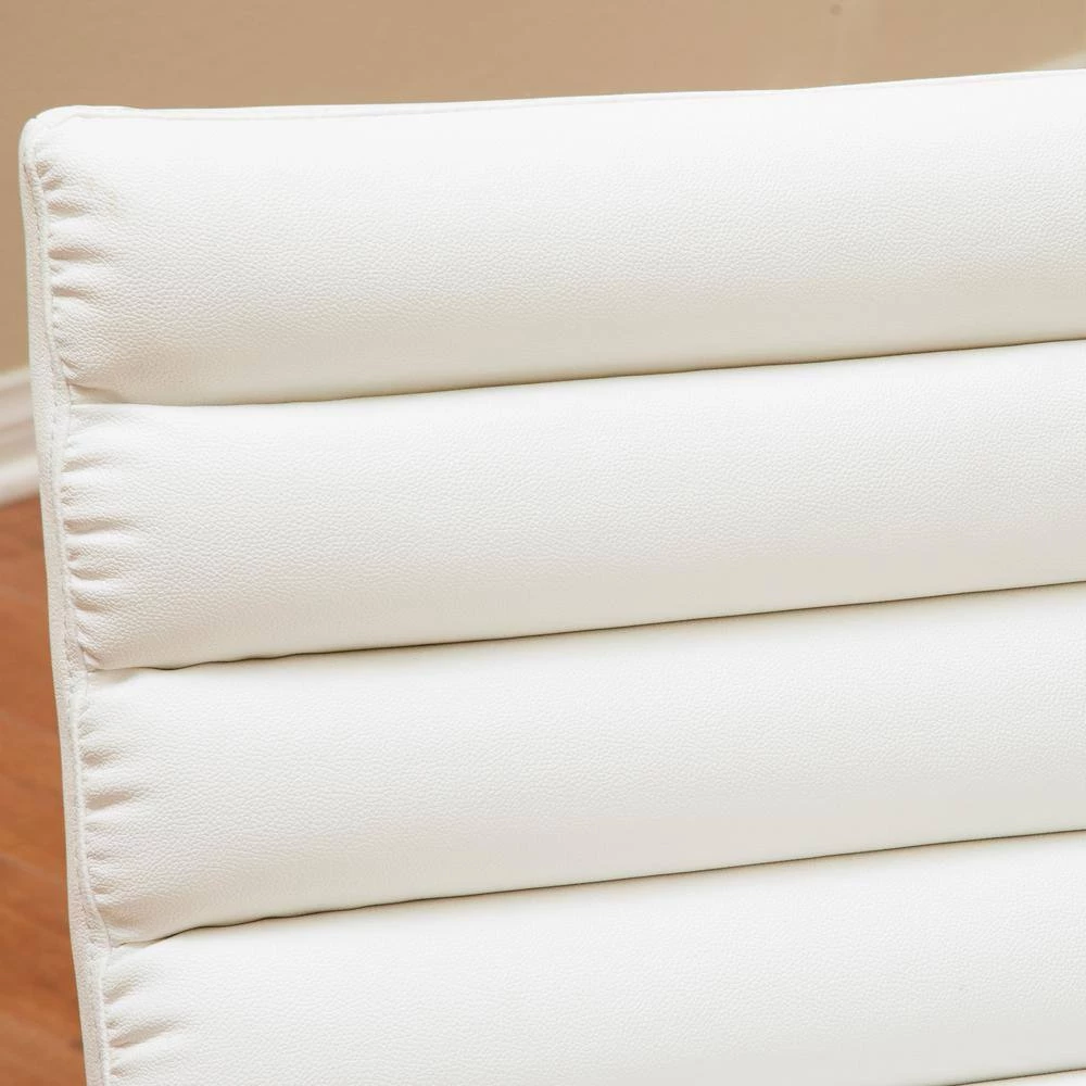 Parisian White Leather Sofa Chair by Noble House - Image 5