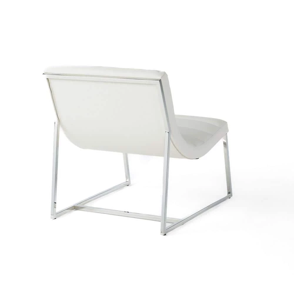 Parisian White Leather Sofa Chair by Noble House - Image 3