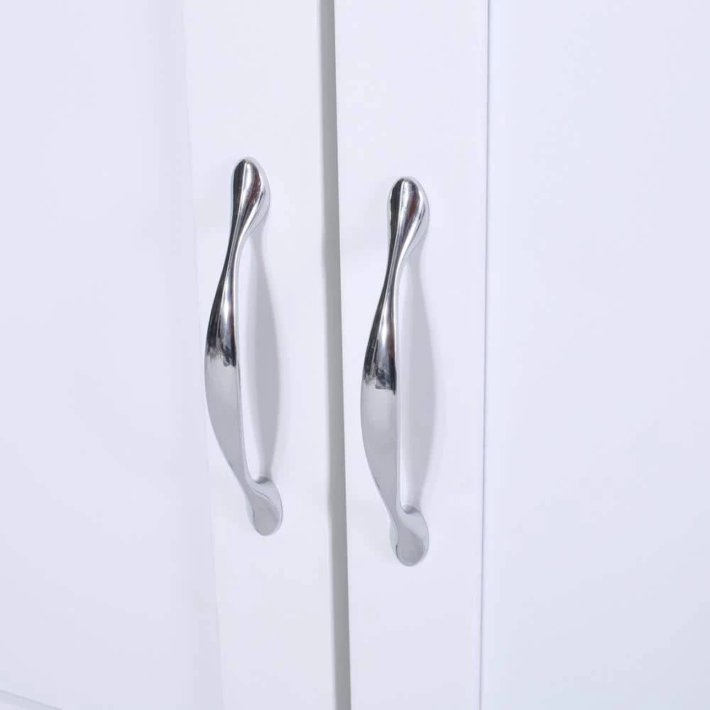 Finzer White Bar Cart with Drawers by Noble House - Image 9