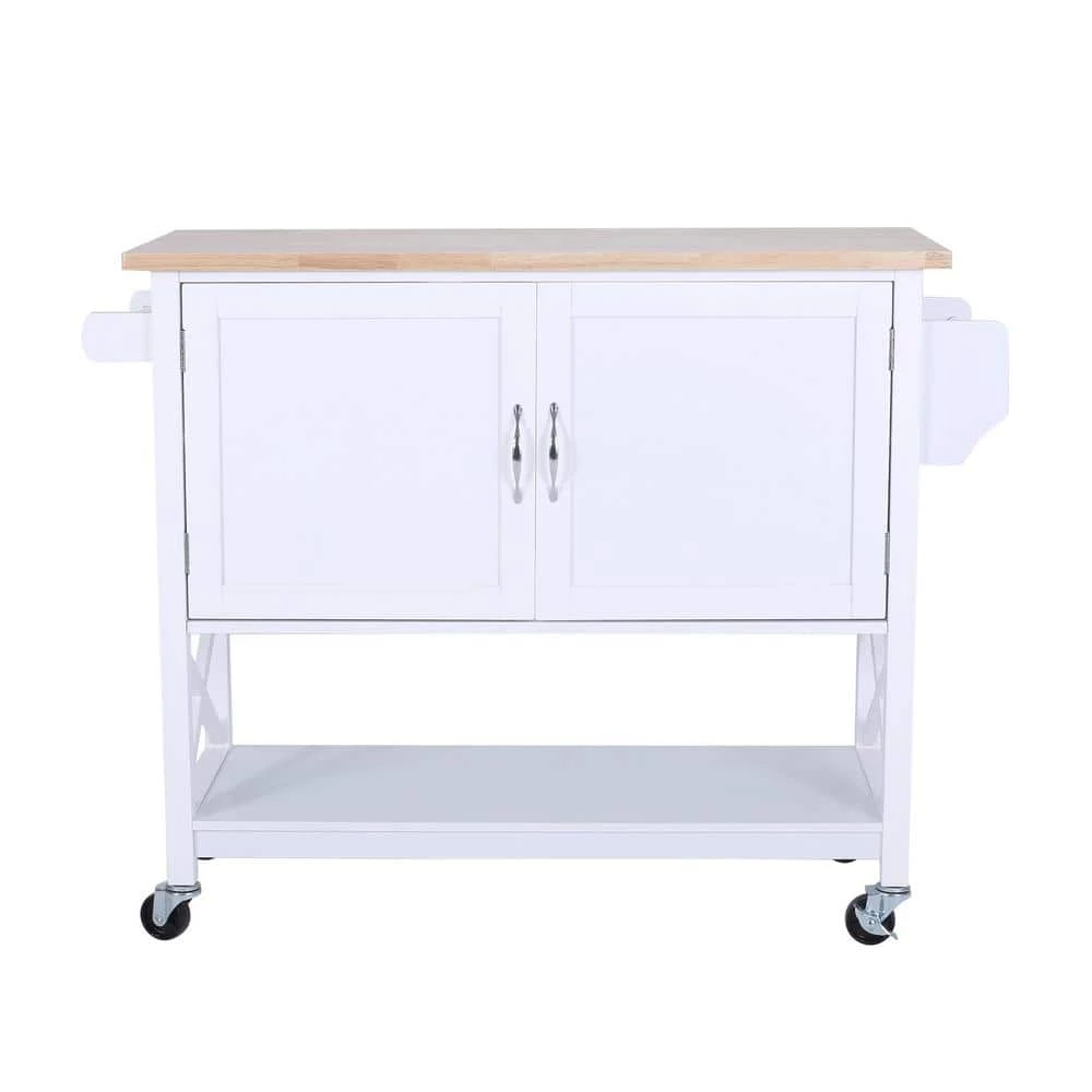 Finzer White Bar Cart with Drawers by Noble House - Image 8