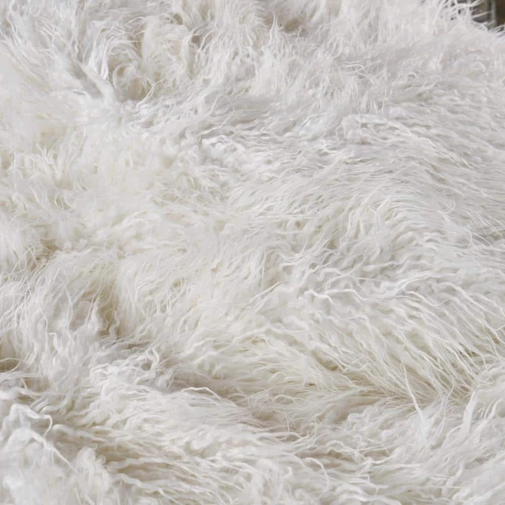 5 ft. White Long Faux Fur Bean Bag by Noble House - Image 6