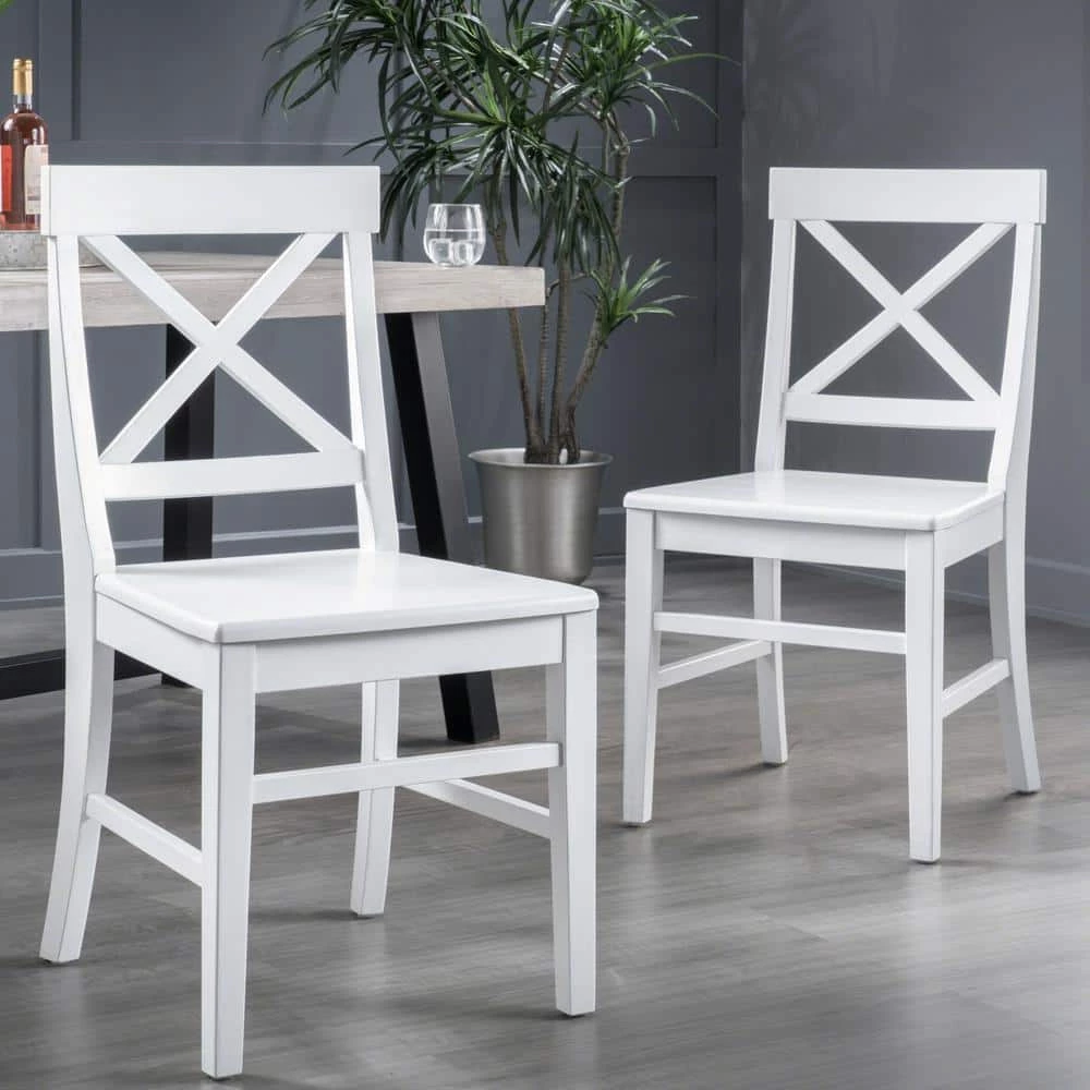 Roshan White Finish Wood Dining Chairs (Set of 2) by Noble House - Image 8