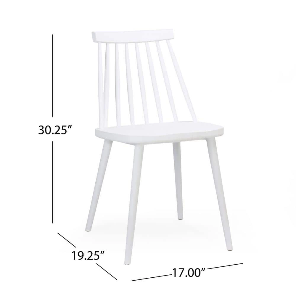 Dunsmuir White Farmhouse Spindle-Back Dining Chair (Set of 2) by Noble House - Image 6