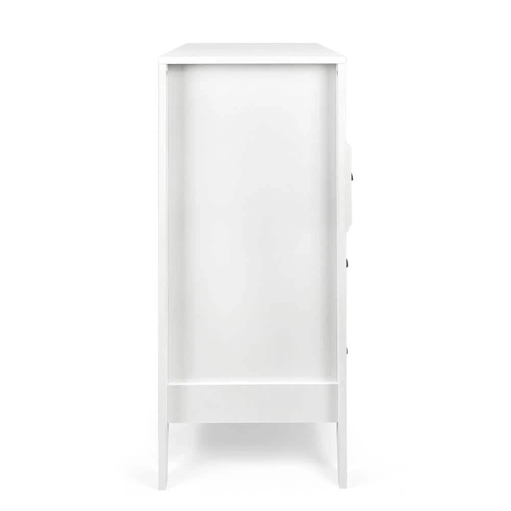 Bellic 4-Drawer White Dresser Rectangle Medium Density Fiberboard (MDF) 42.75 in. x 34.75 in. x 19.75 in. by Noble House - Image 2